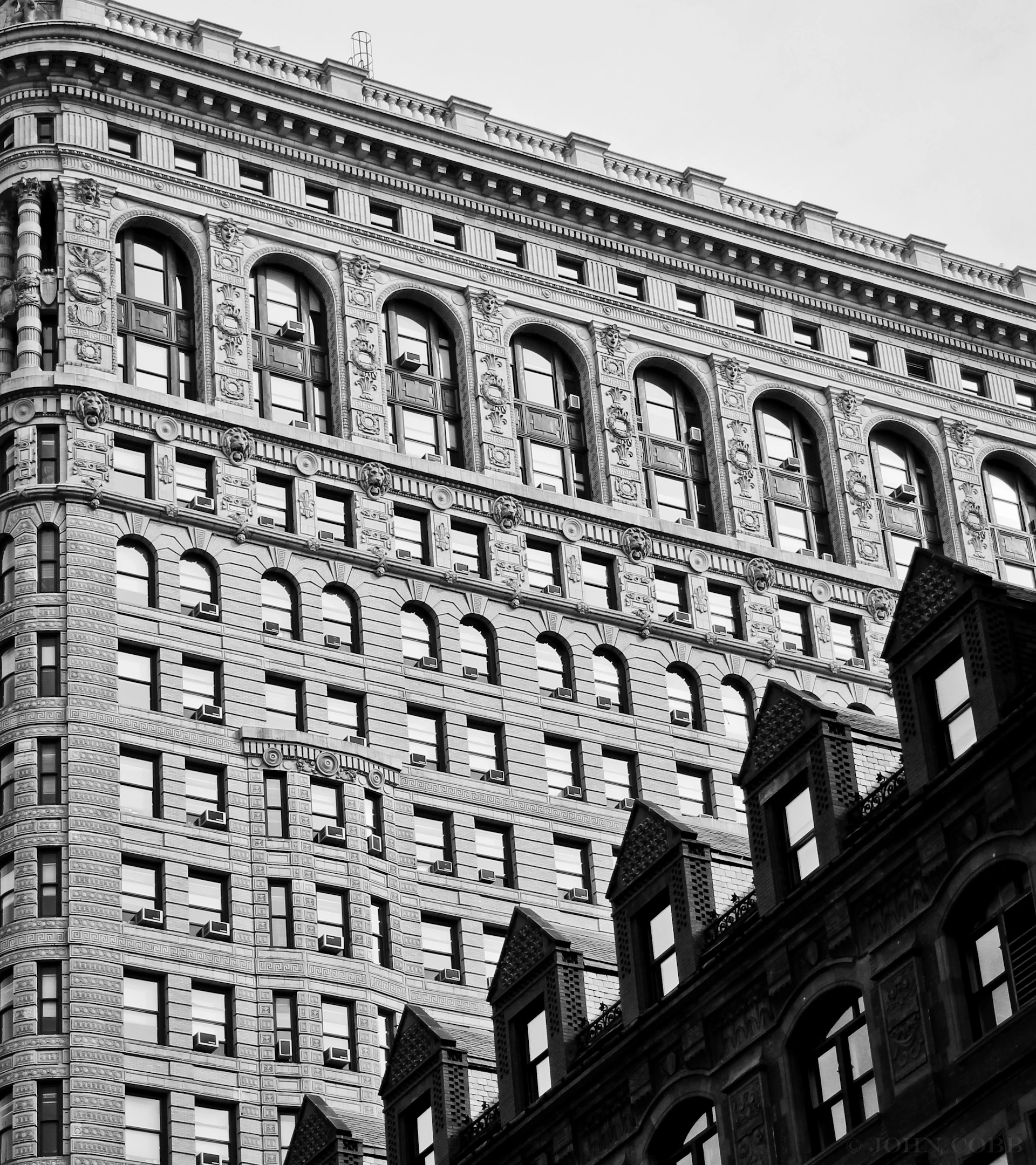 A striking black-and-white photograph highlighting the intricate details of local architecture in Carlisle.
