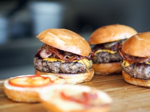 low-angle of burgers