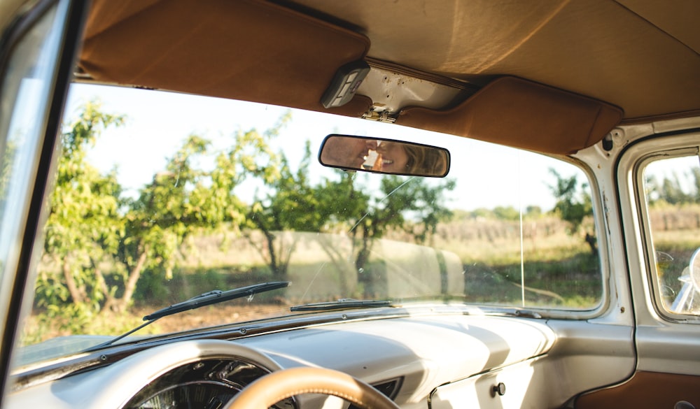 black rear view mirror