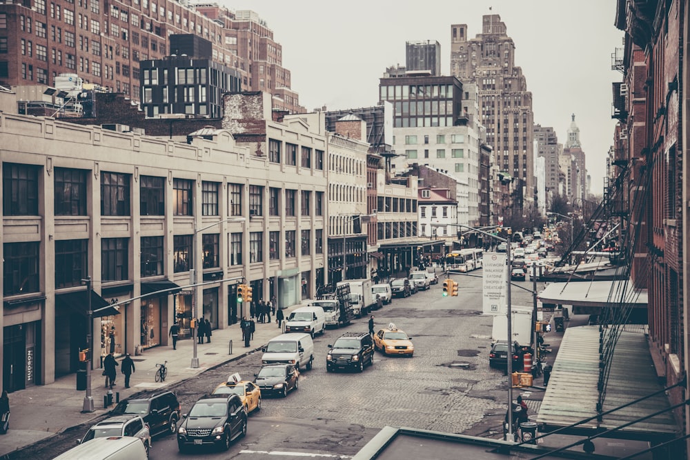 cars near buildings