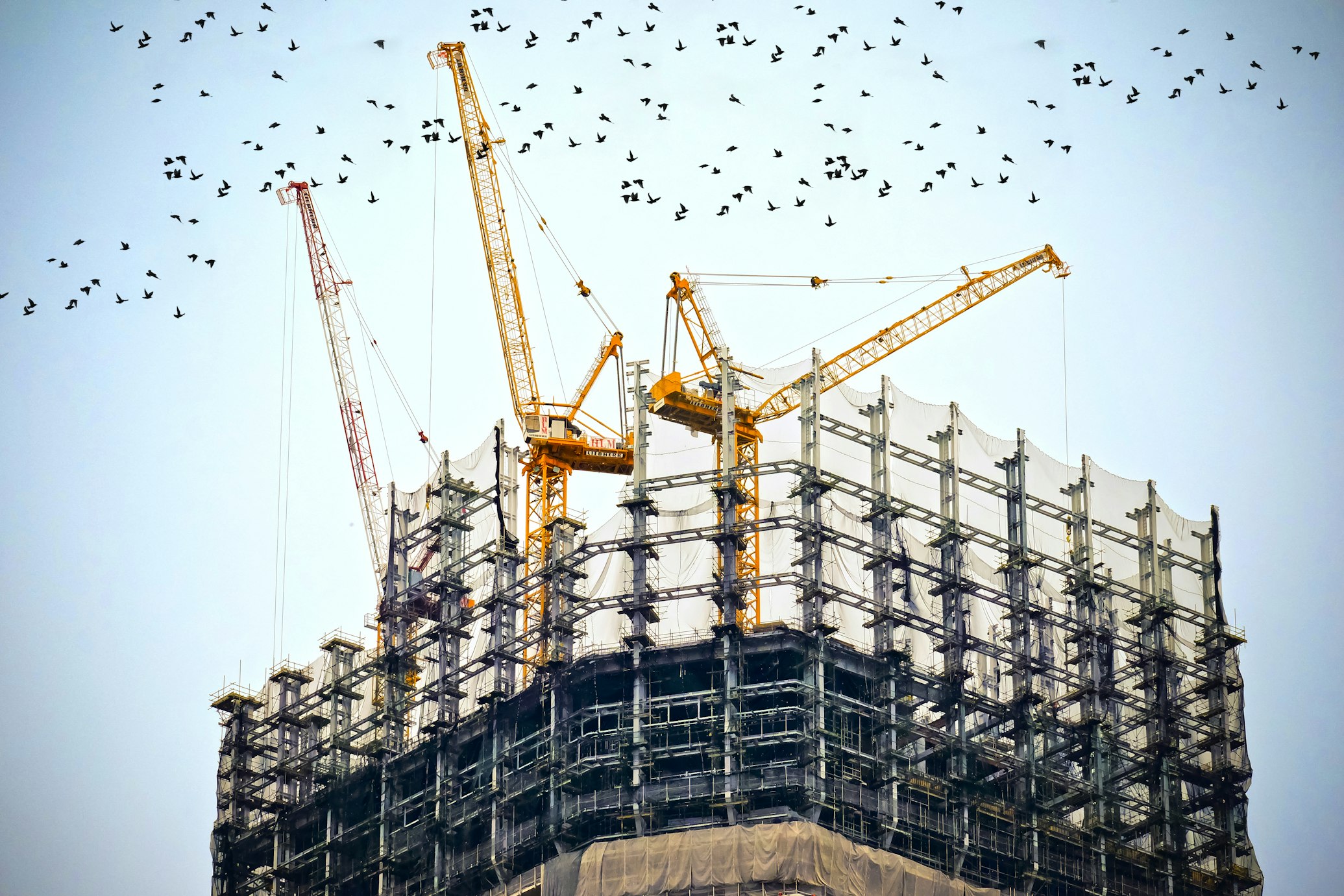 Inspiring image of a large-scale stadium construction project