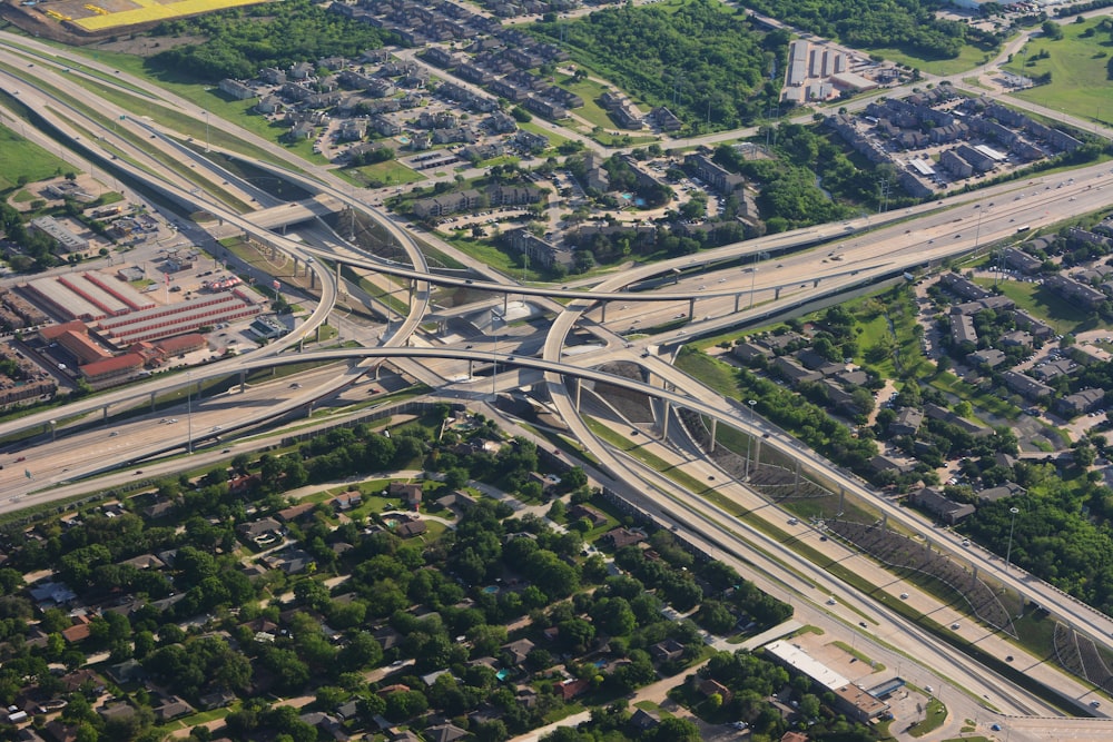 aerial view of expressway