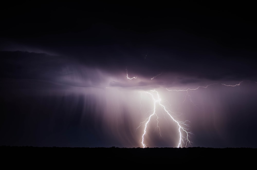 selective focus photography of thunder