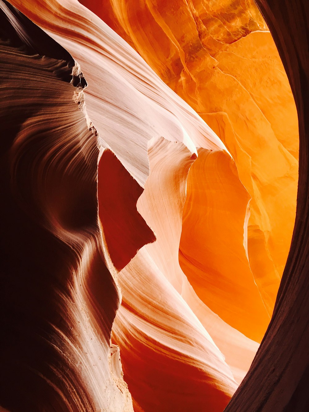 Swirling sandstone in a red canyon