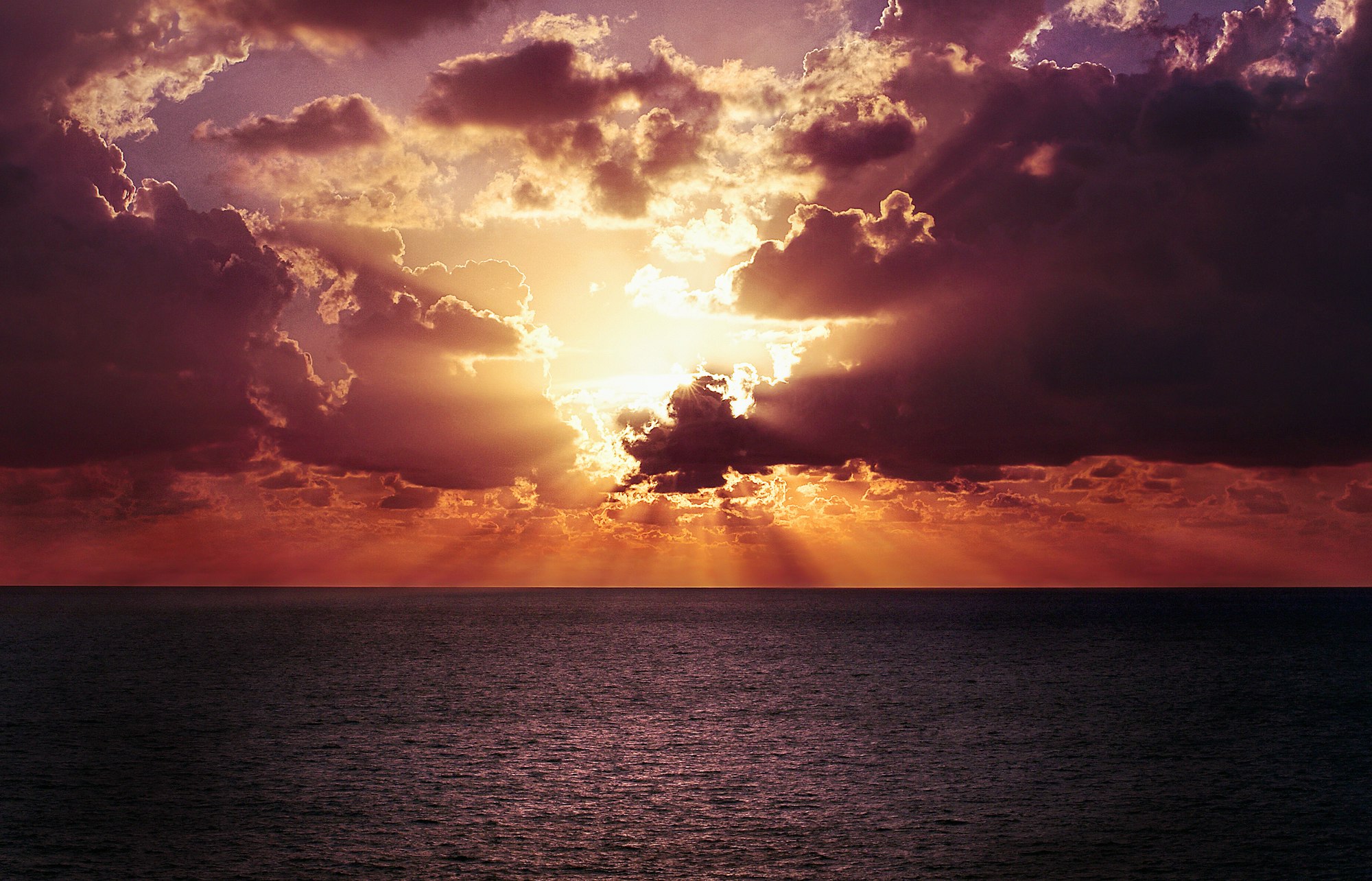 Evening clouds over the sea