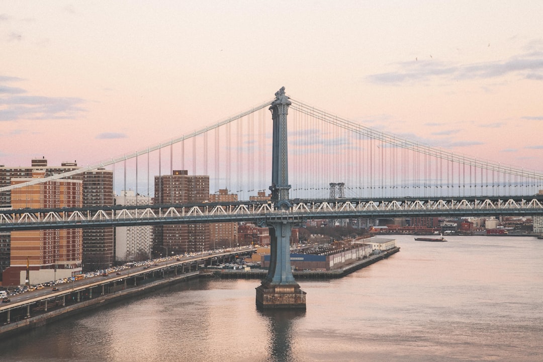 landscape photography of black bridge