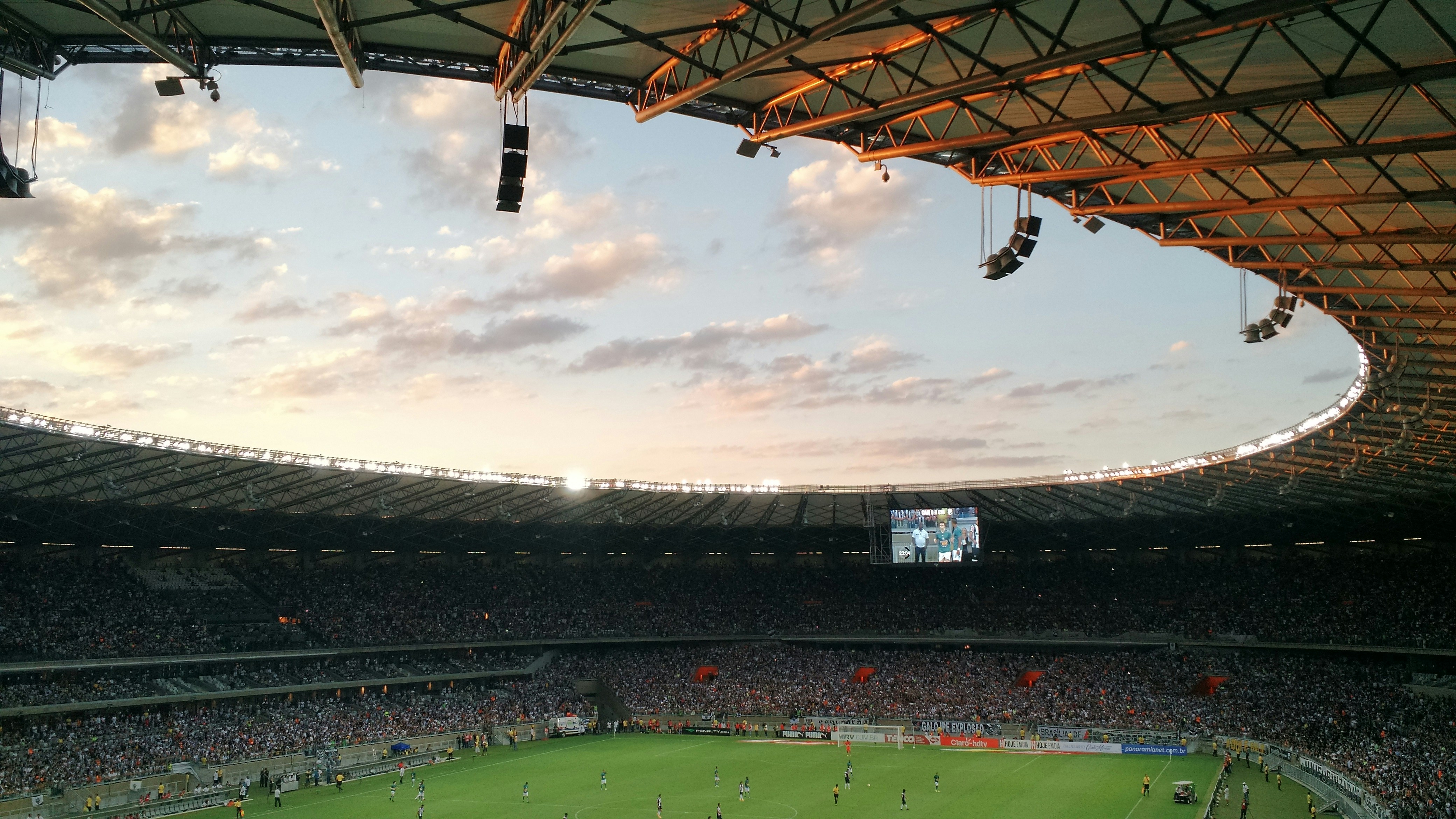 Rooftop of soccer stadium