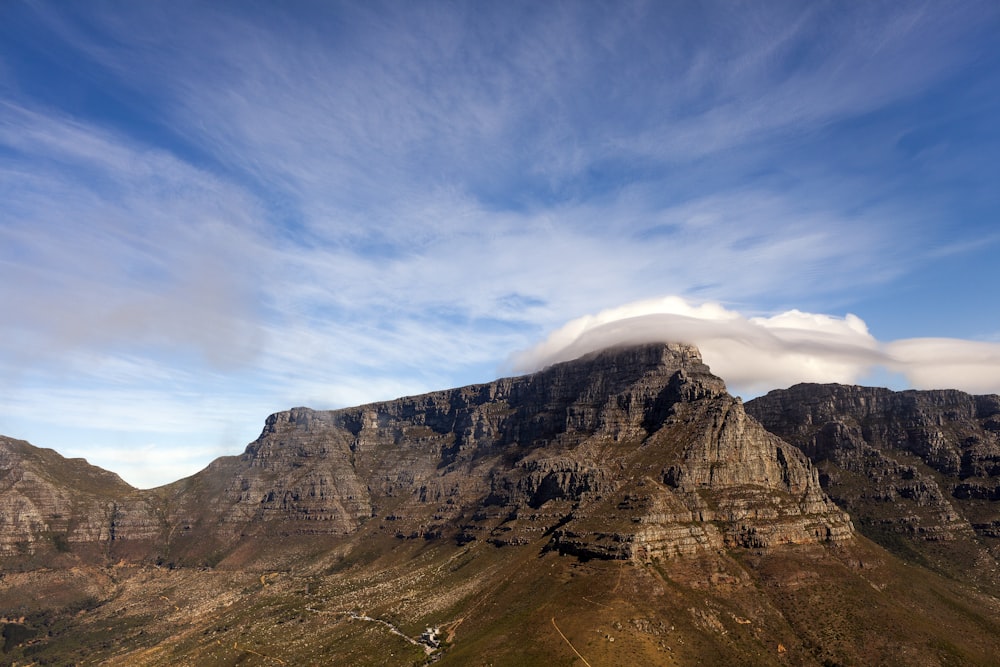 rock mountain under white and blue sky during daytime