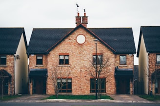 orange and blue concrete painted house