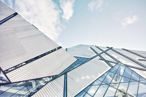 worm's view of glass high-rise building