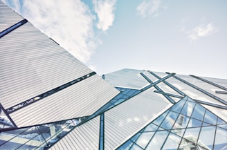 worm's view of glass high-rise building