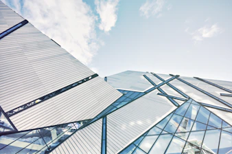 worm's view of glass high-rise building