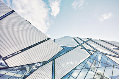 worm's view of glass high-rise building