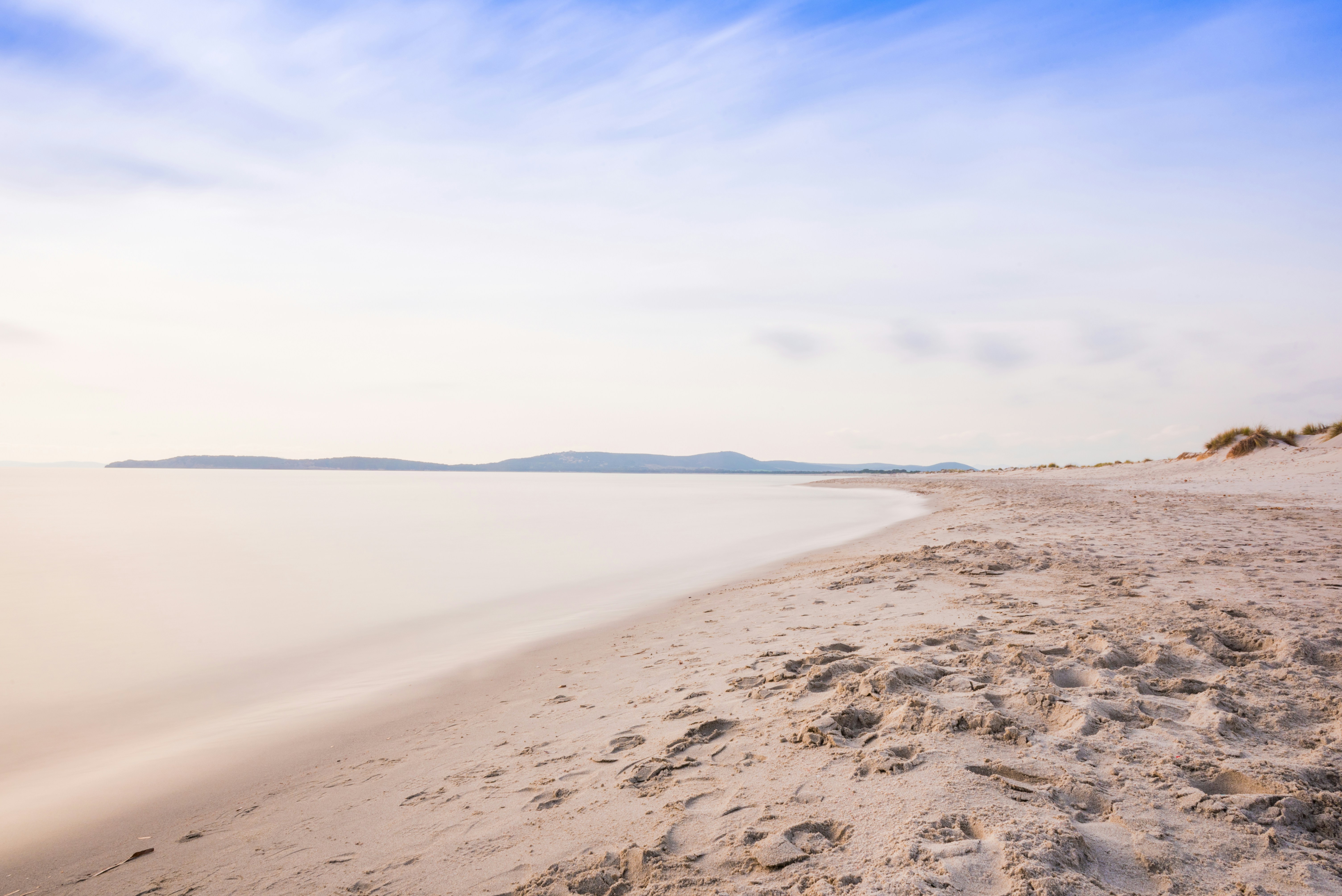 Footprints in the sand at beach