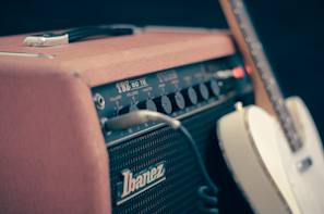 guitar plugged in Ibanez guitar amplifier
