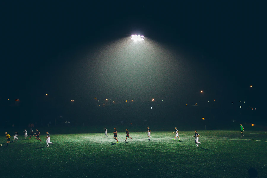 Sports field at night