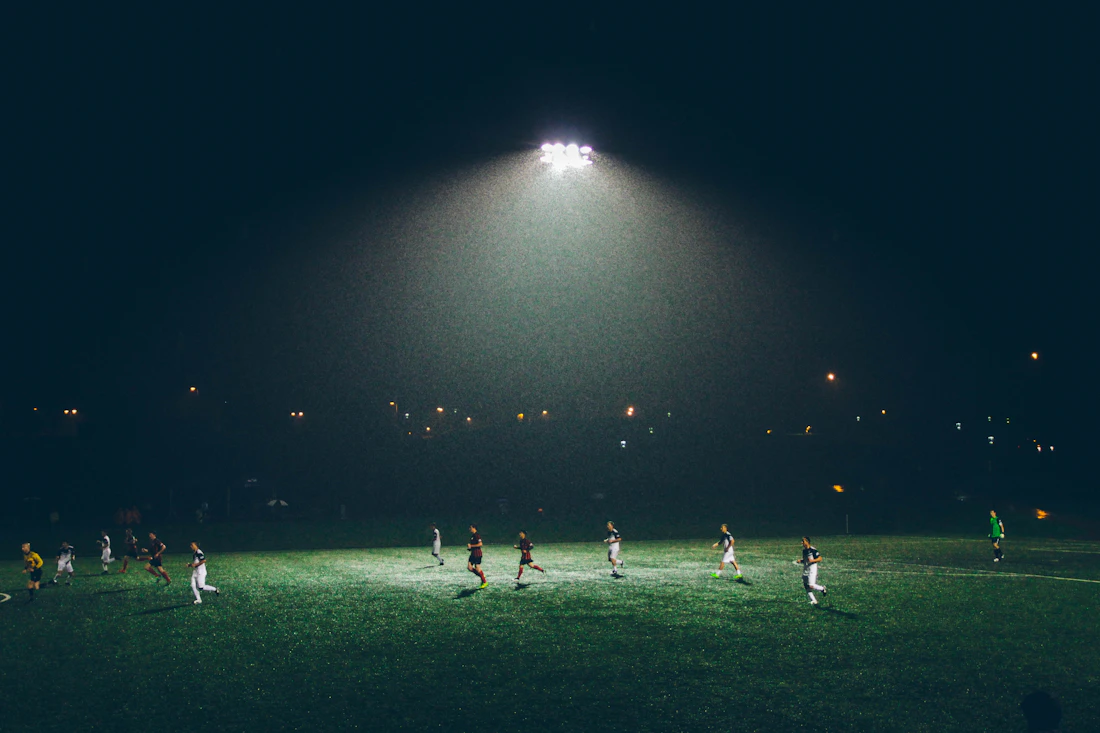 Open sports field used for tactical lineup planning