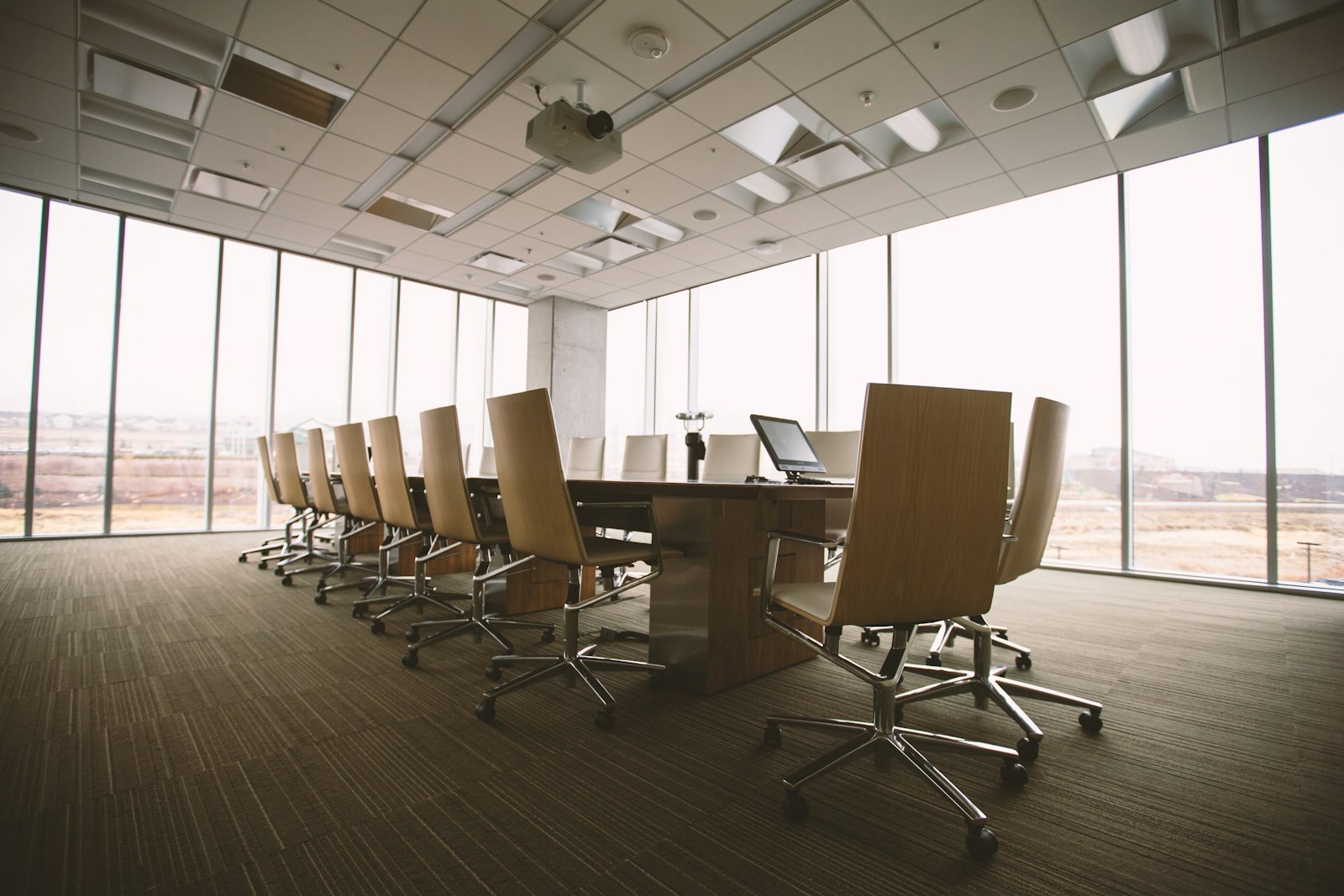 Modern deposition suite with conference seating