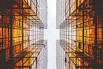 worms eye view of buildings