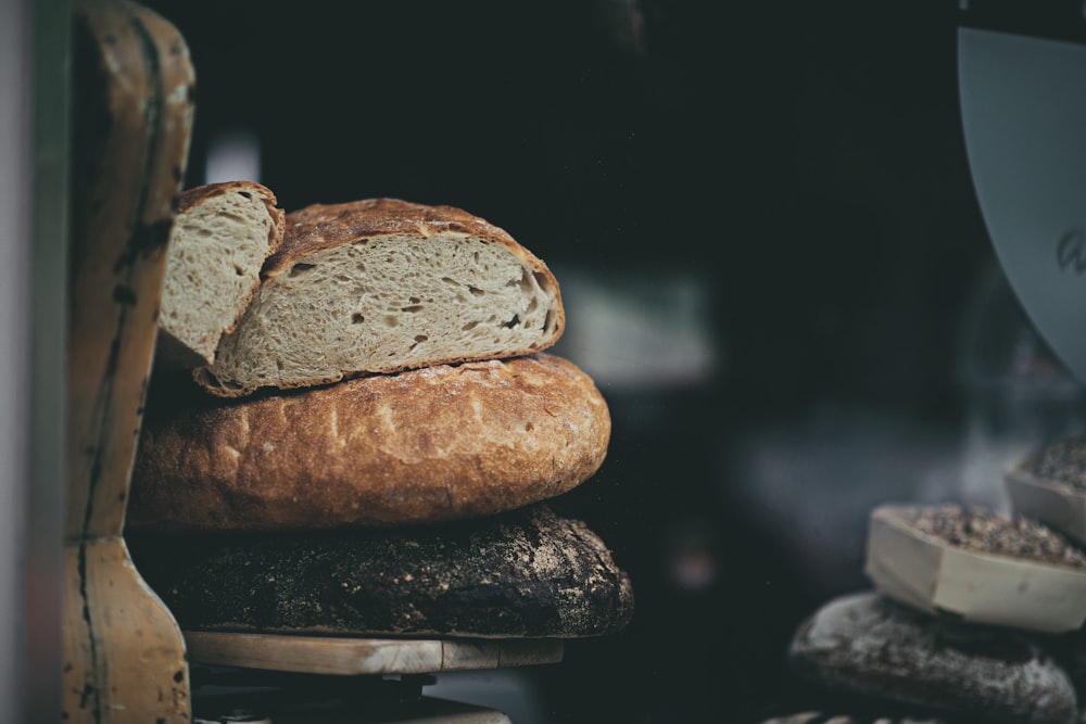 stack of breads