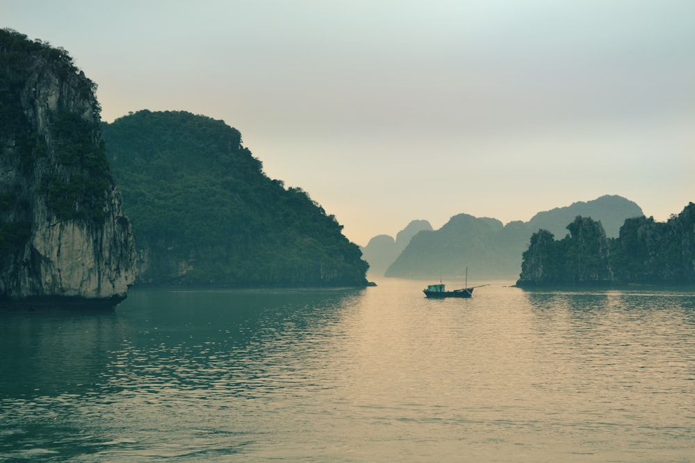 outboard boat on body of water