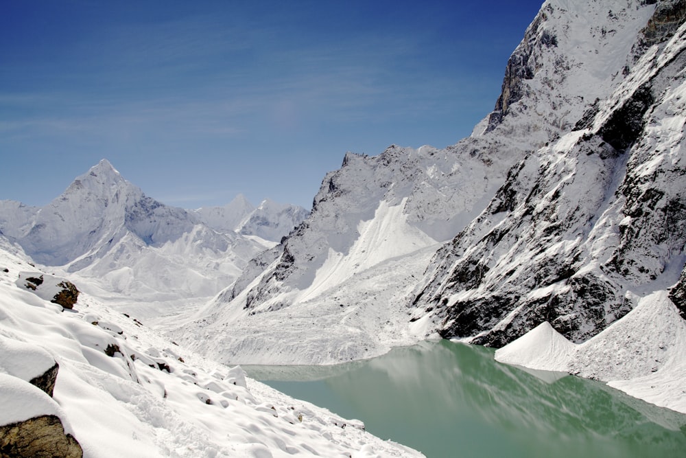 landscape photography of snow mountains