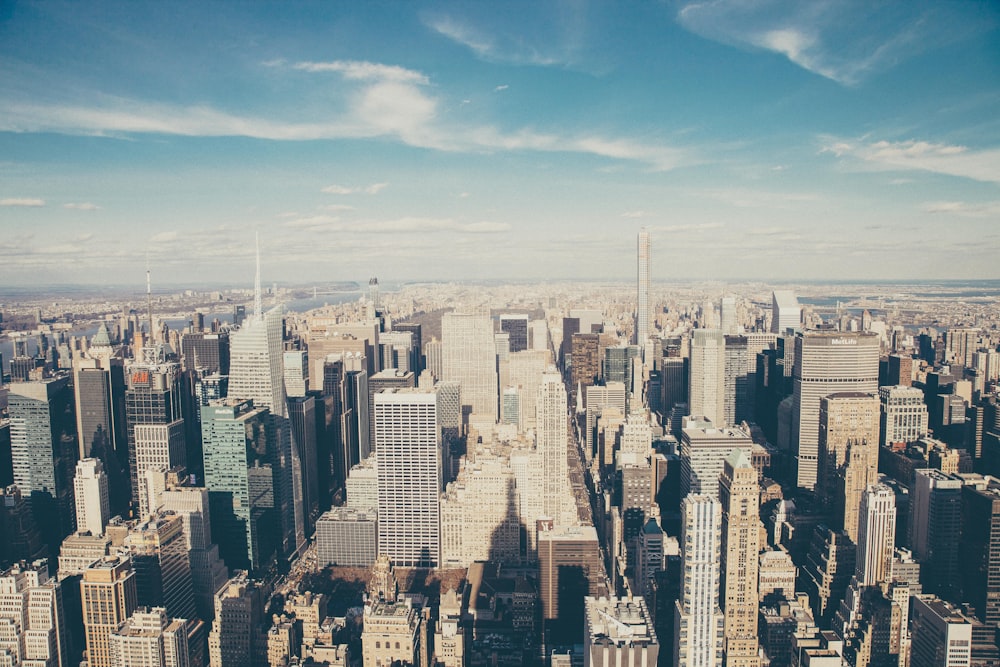 bird's eye view photography of high rise buildings