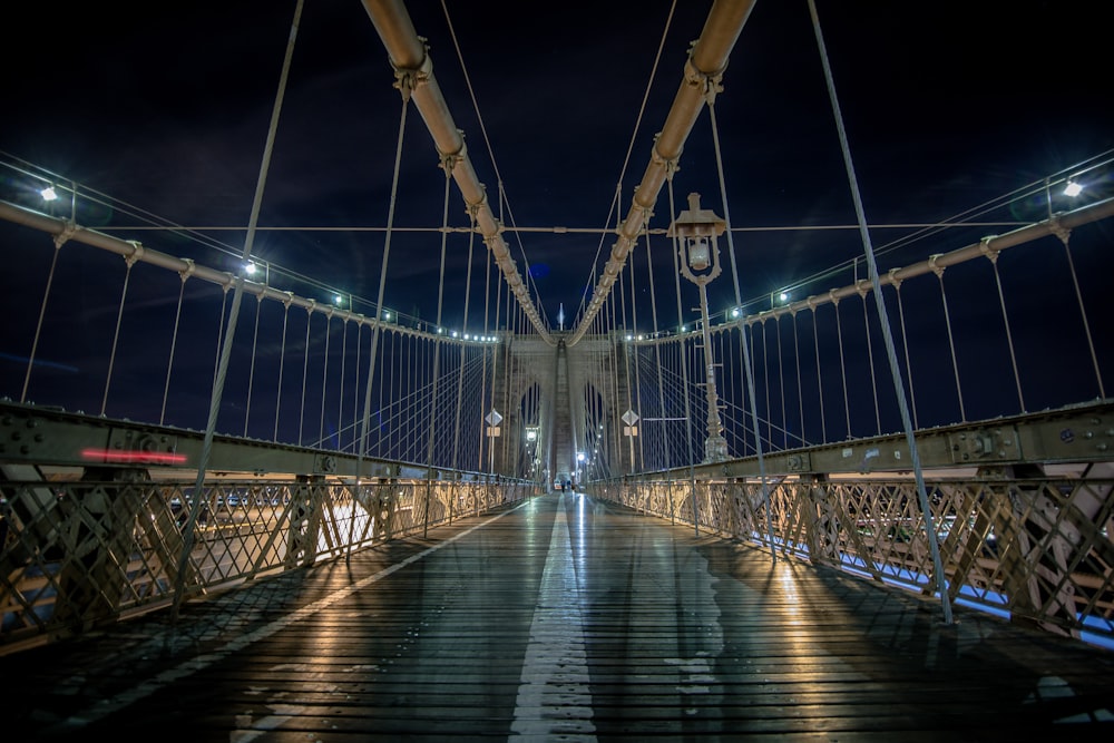 Brooklyn bridge during night time