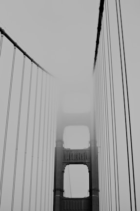 grayscale photography of Golden Gate bridge
