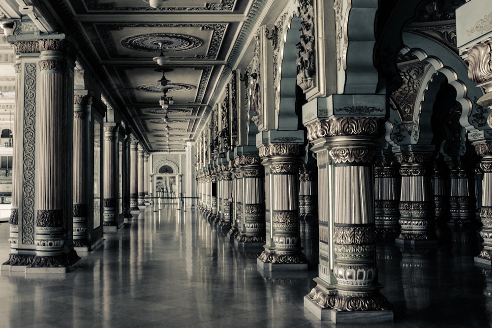 architectural photography of hallway