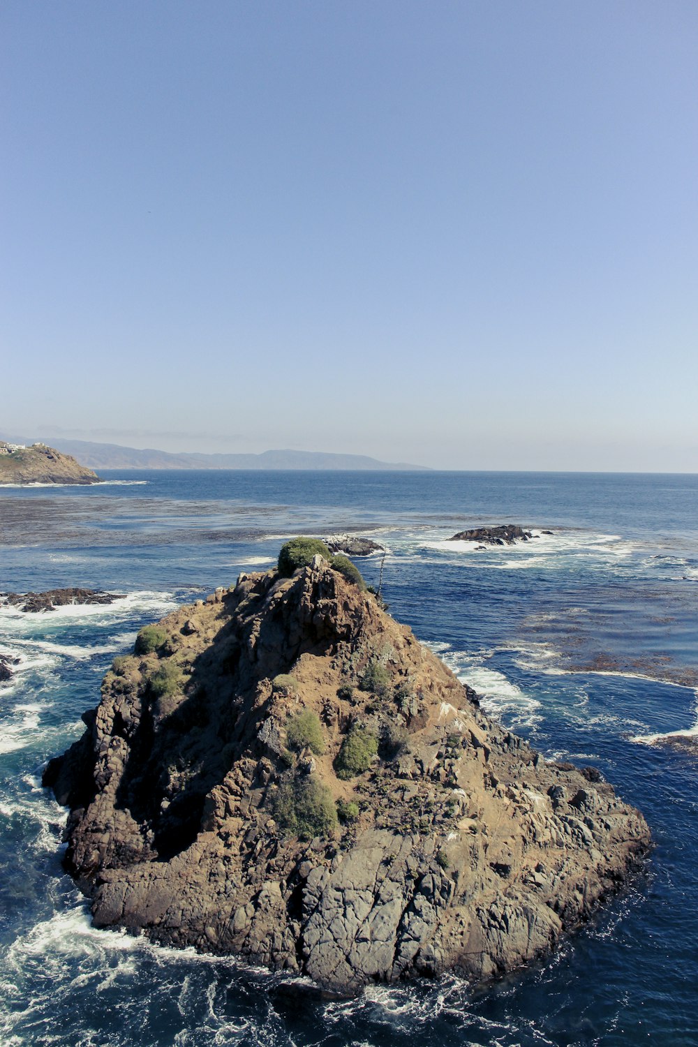 high angle photography brown and green island