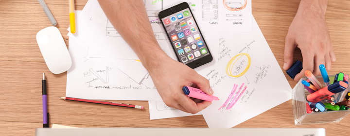 Content strategy and SEO research on laptop