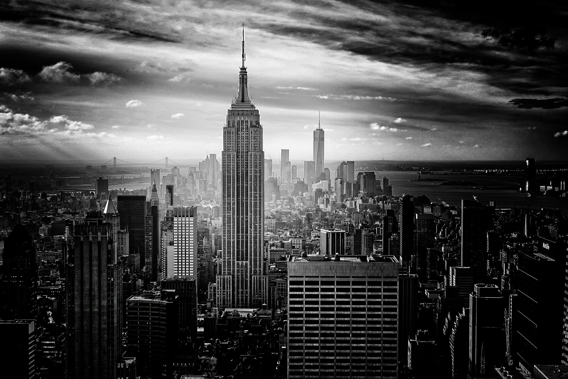 greyscale photo of Chrysler building, New York