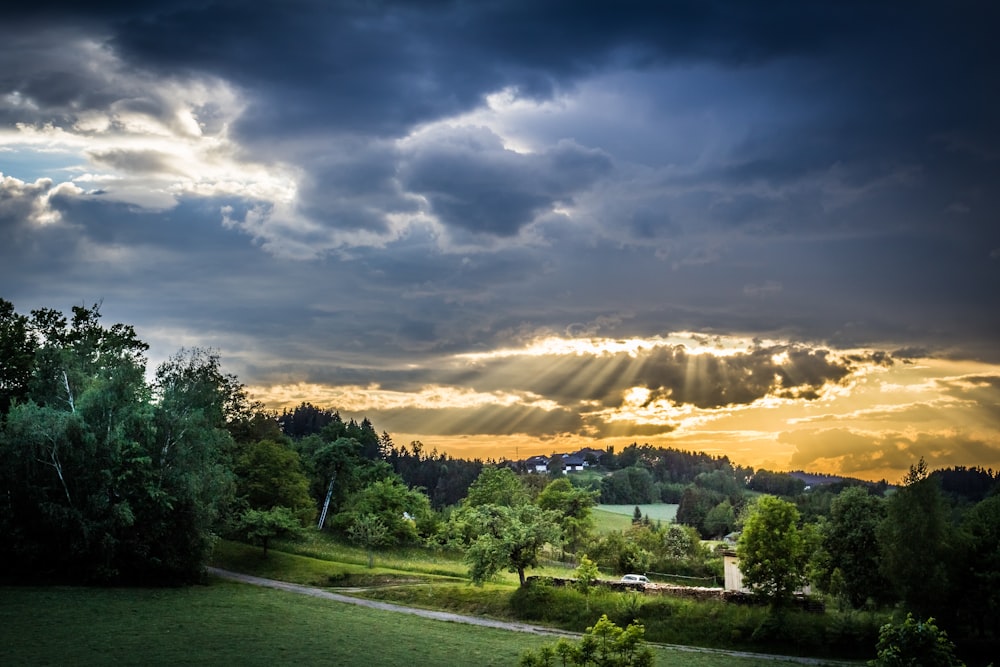 sunrays behind the clouds