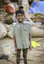 A smiling student experiencing cultural immersion during an abroad training program in a bustling UAE market.