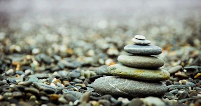 close-up photo of gray stone pile