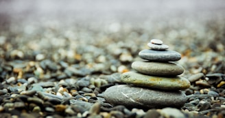 close-up photo of gray stone pile