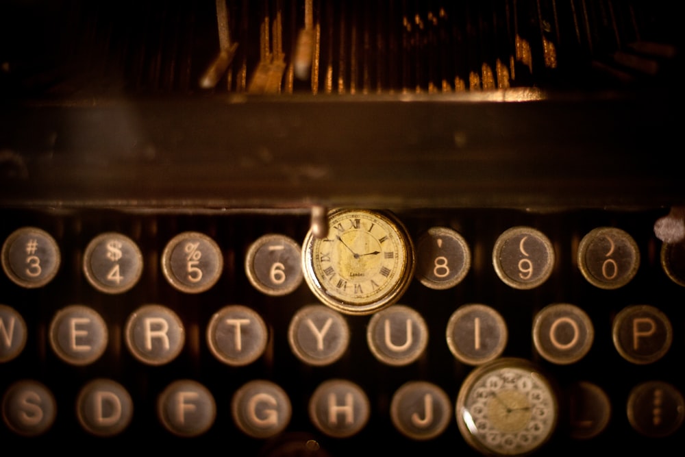 brown and gray typewriter