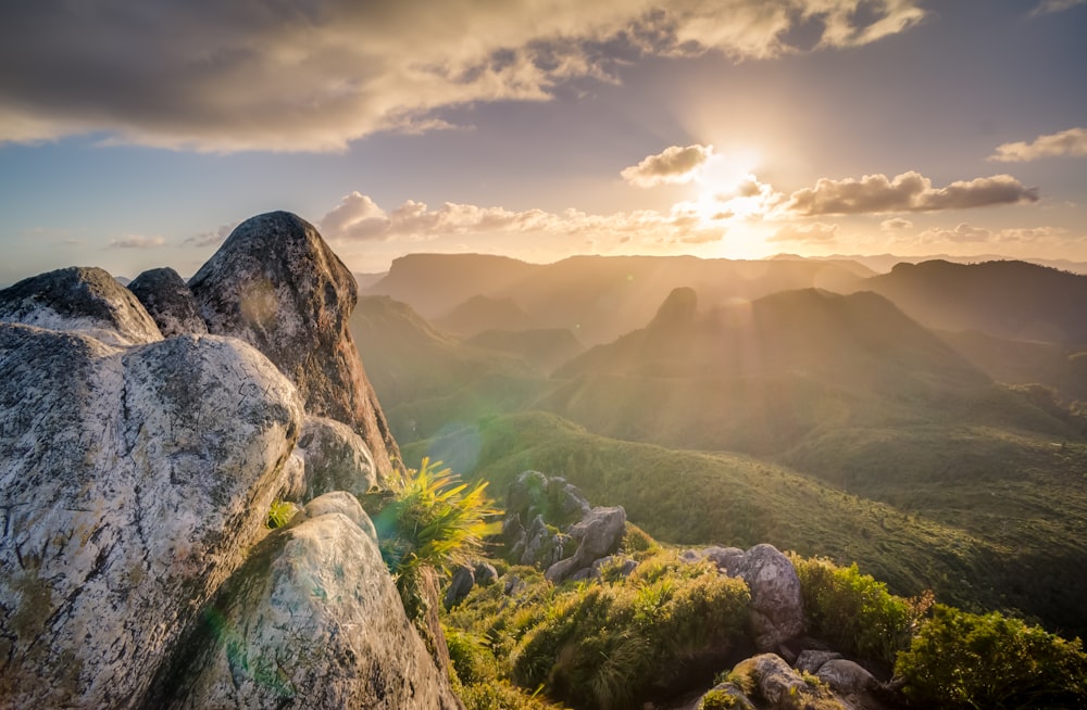 photography of mountain during sunset