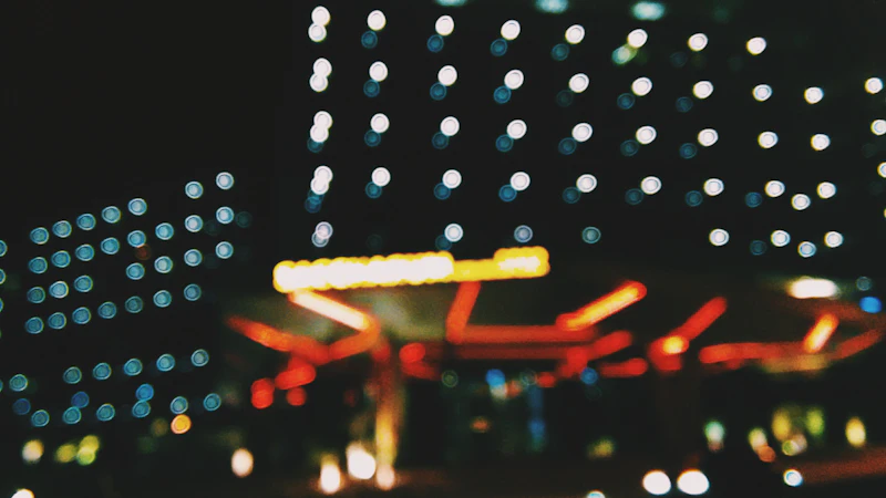 Neon lights creating bokeh effect