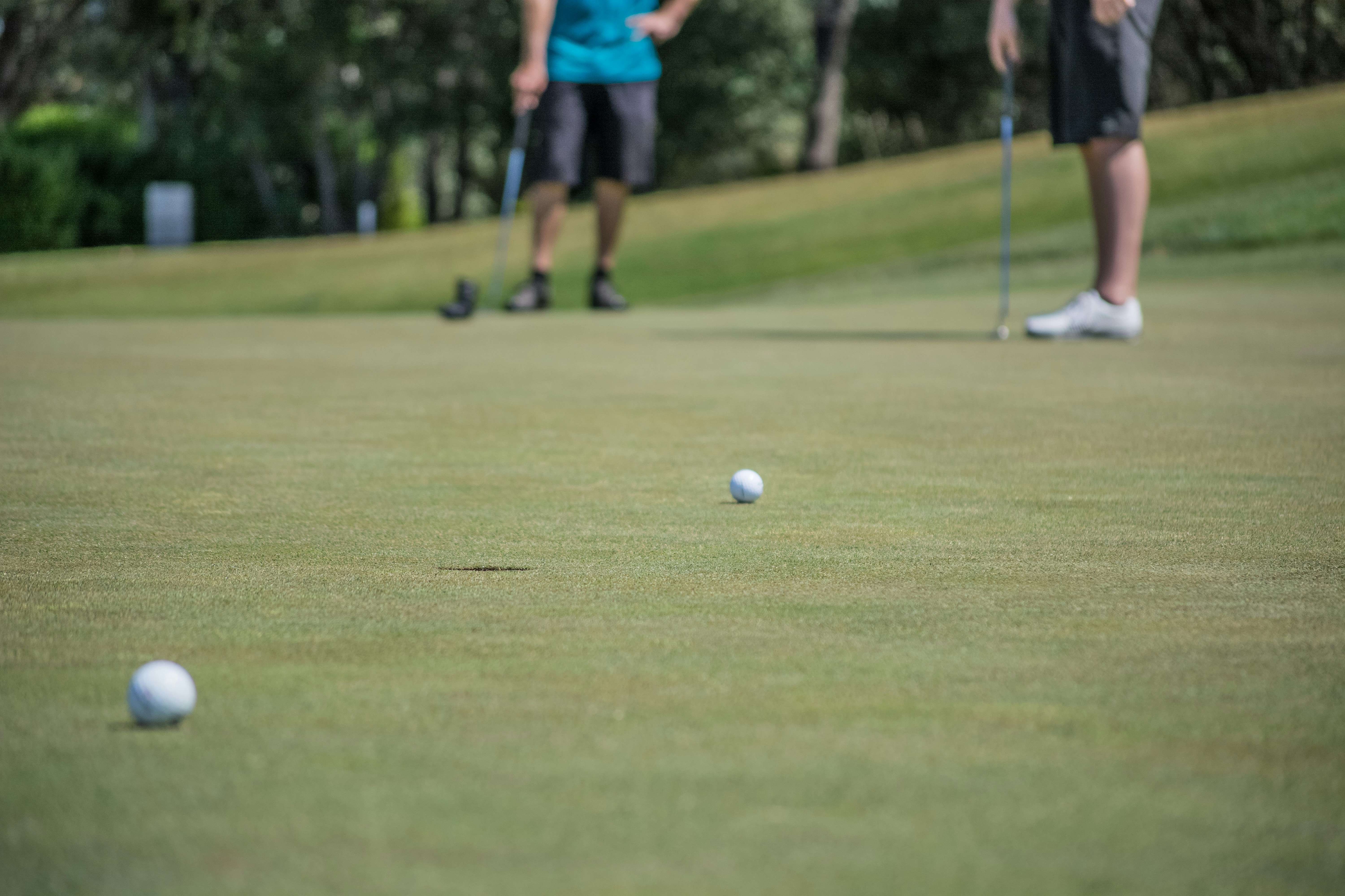 Golfing against each other