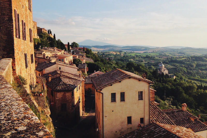 Tuscan hilltop town at daytime