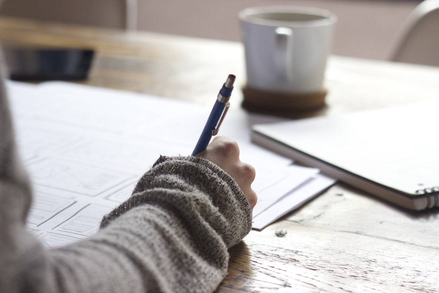 A person working on a document