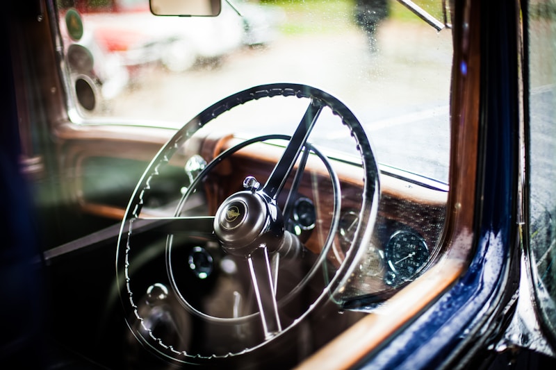 A vintage car steering wheel - a design that hasn't fundamentally changed in over a century