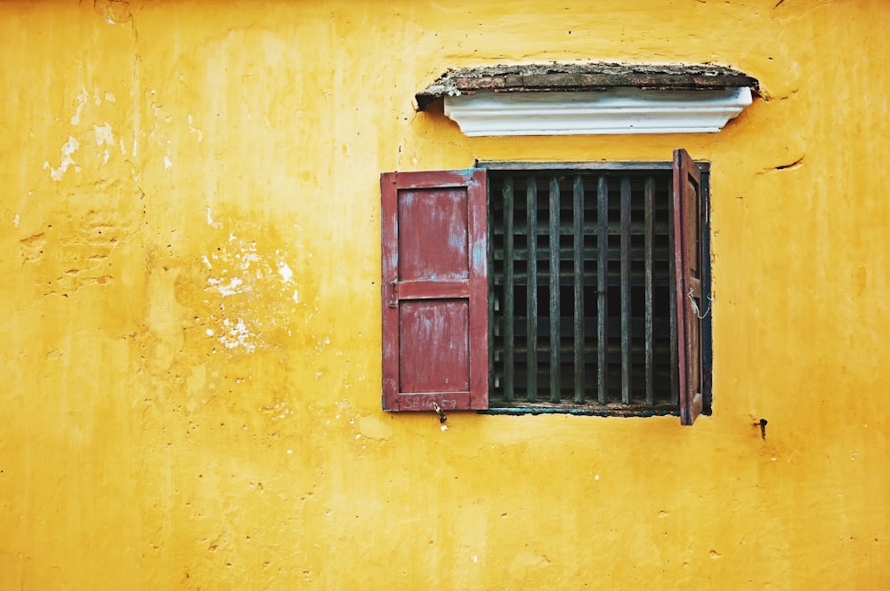 red wooden door