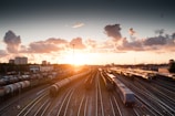 train station during golden hour
