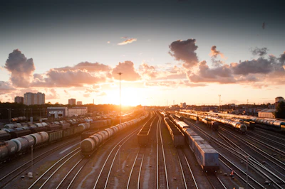 train station during golden hour