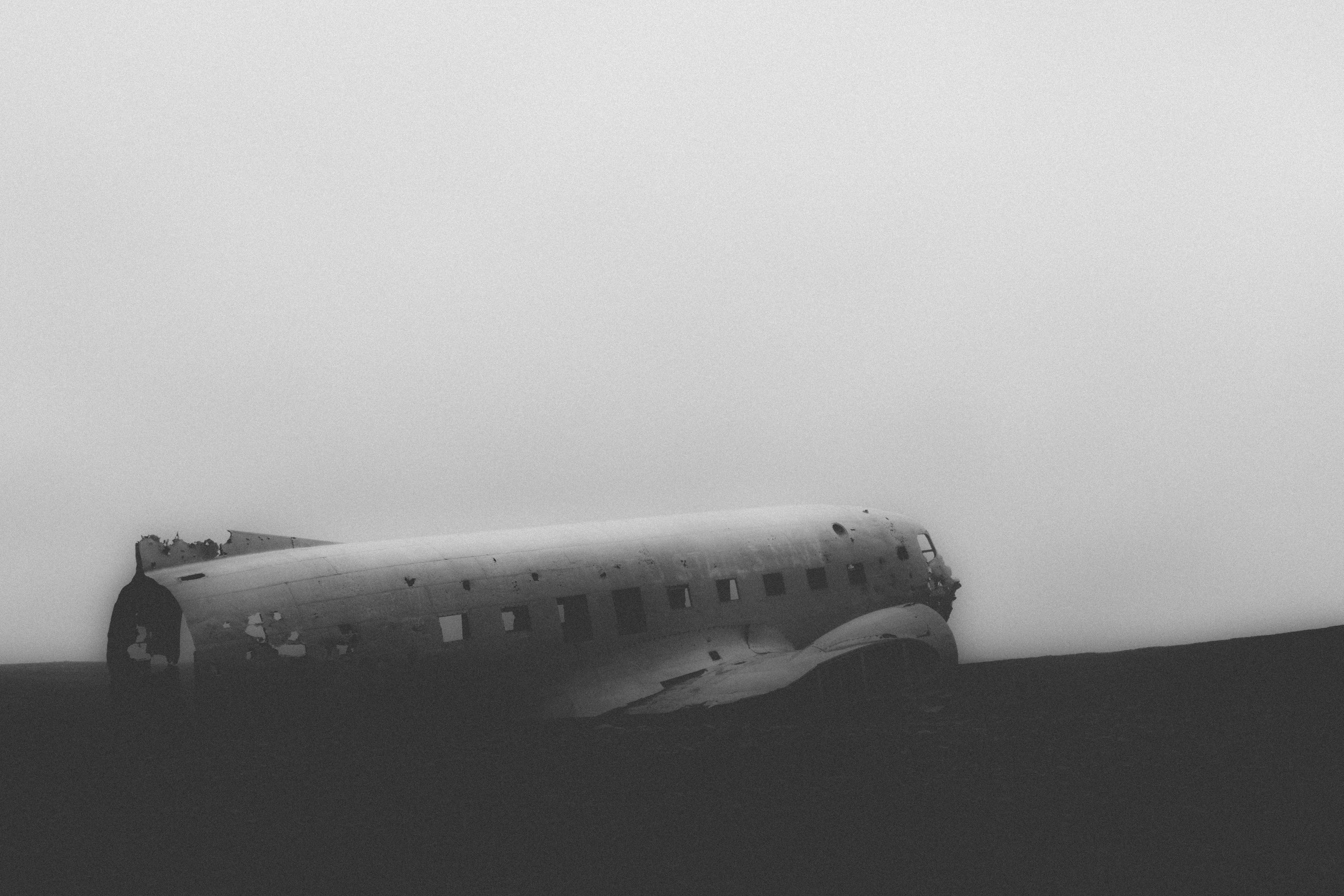 plane wreck grey sky