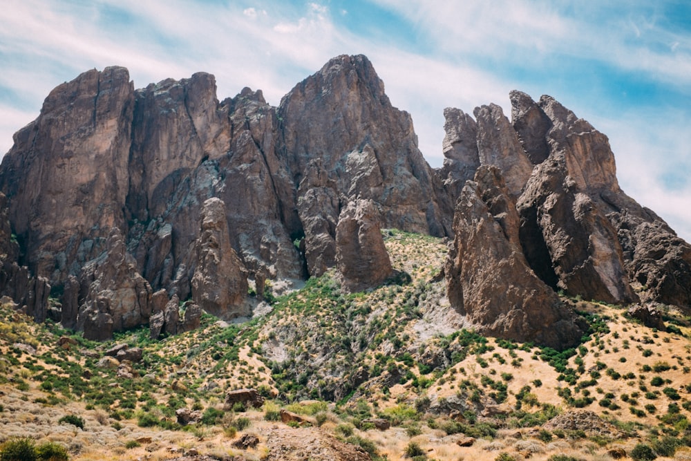 photo of grey rock formations at daytime