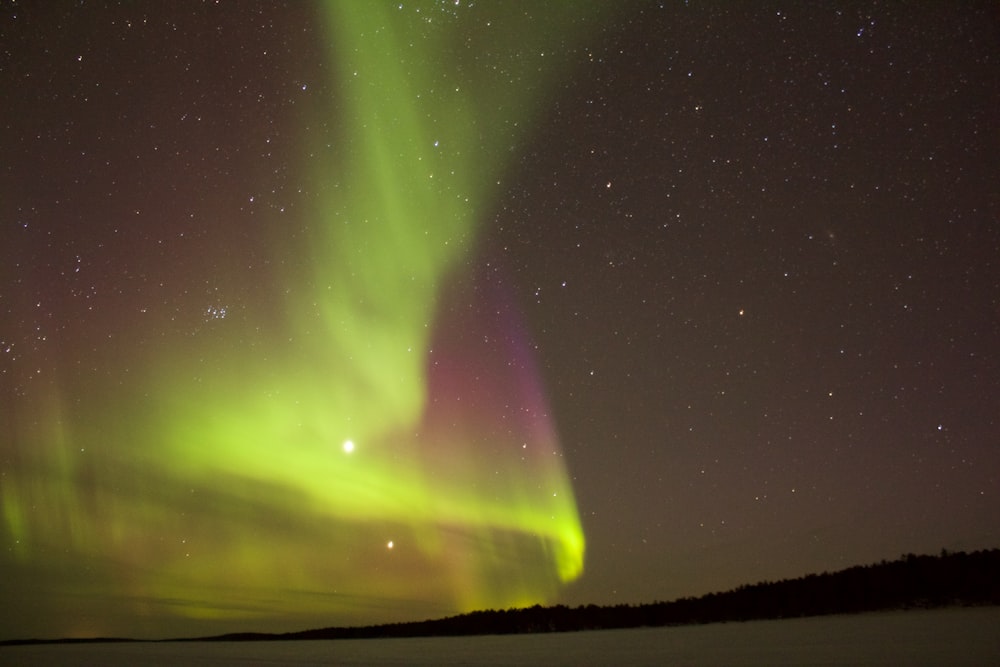 Aurora Borealis during night time